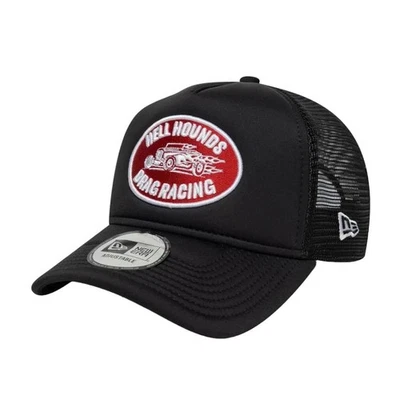 New Era Hell Hounds Dragracing A-Frame Trucker Casquette Réglable Noire 98139 - Photo 1/4