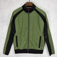 Smartwool Jacket Mens Medium Green Black Merino Hybrid Windbreaker Full Zip