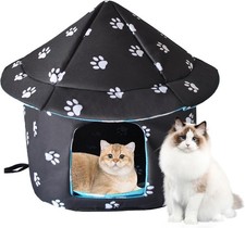 Stray Cats Shelter Cat Bed Weatherproof Foldable Kitten House Warm Feral Pet Cav