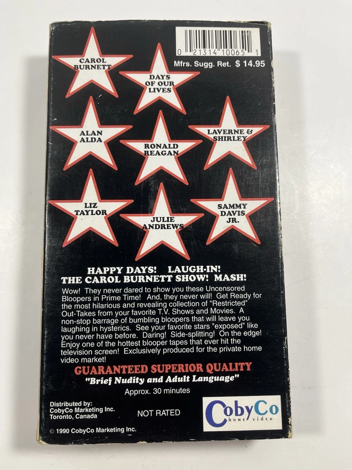 Hollywood Bloopers Uncensored VHS 1990 CobyCo What They Can’t Show on TV - Rare! - Image 2 of 4