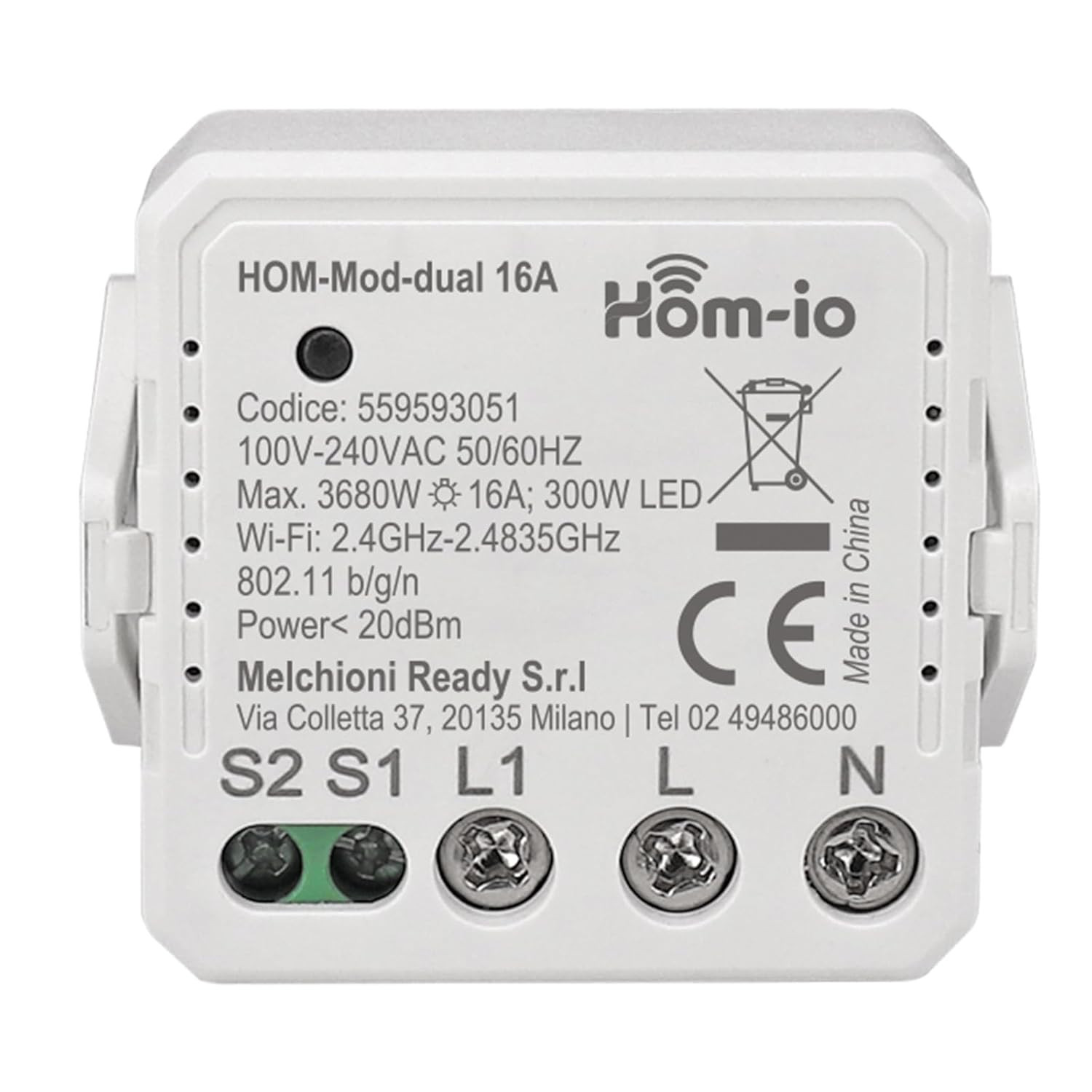Modulo Smart Switch Hom-Io 16A WiFi | Automazione Totale Luci e Dispositivi