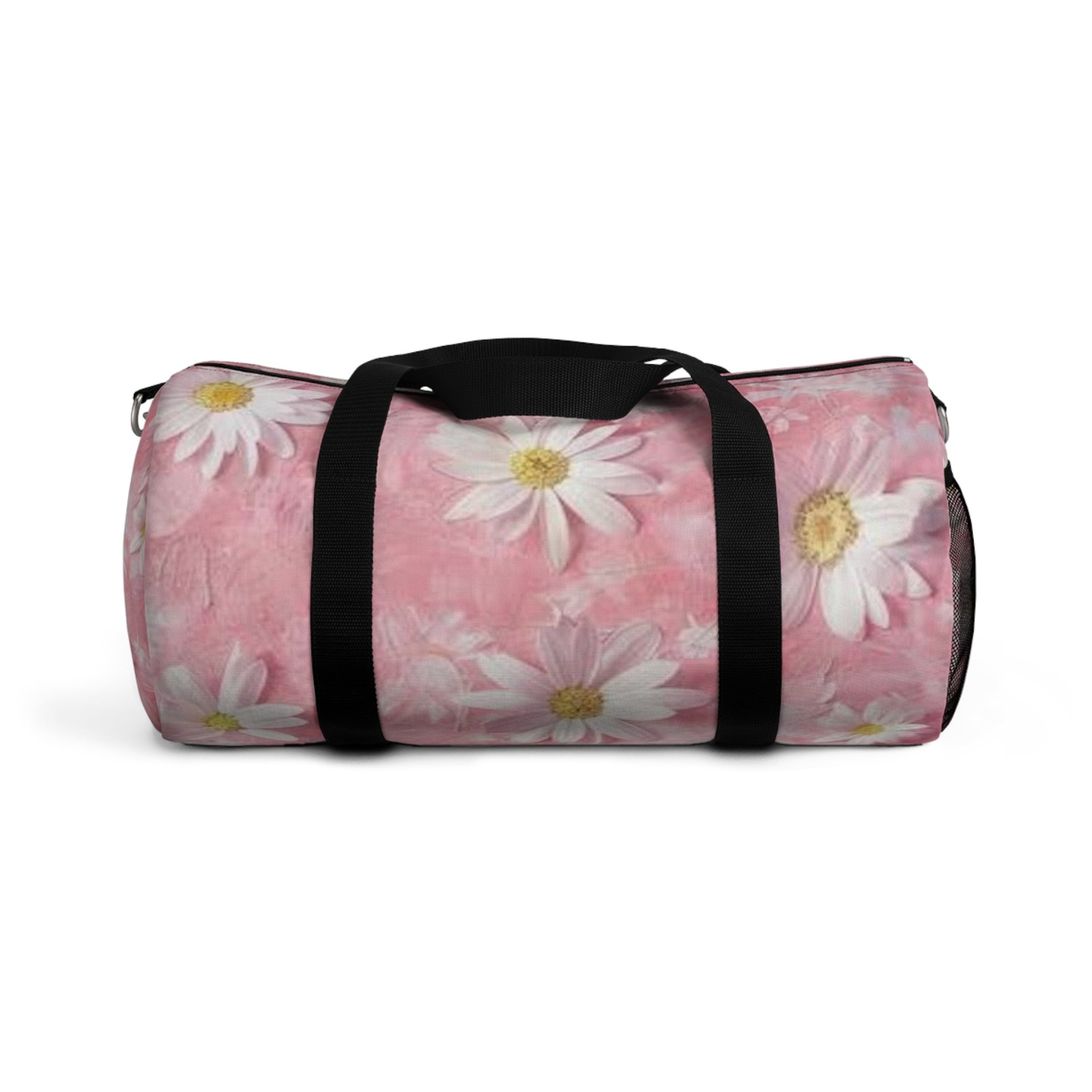 Pink Daisy Pattern Duffel Bag | Floral Travel Gym Bag