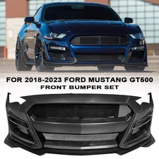 Front Bumper Cover Grille Lip Conversion GT500 Style Fit For 18-23 Ford Mustang