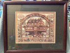 Scherenschnitte Folk Art Cut Paper Picture Noah's Ark 1990 Designs with Scissors