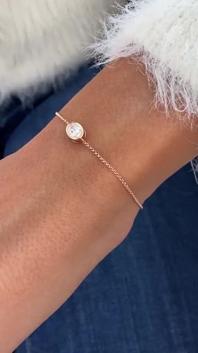 Oval Labcreated Diamond Chain Bracelet 0.52ct E/VS1 Solid 14K Rose Gold - Video 1 of 1