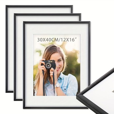 3 Pack 12x16 Aluminum Picture Frames Wall Hanging Poster Frame for Home Decor
