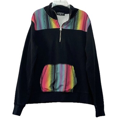 Crazy Train colorful hoodie rainbow womens size medium guc e110