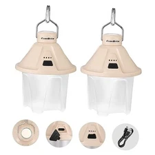  450LM Camping Lantern, USB C Rechargeable Camping Lantern with Magnetic Khaki