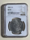 1889 S Morgan Silver Dollar $1 NGC AU53 - Better Date