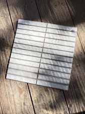 Kit Kat porcelain Mosaic Tiles, 1 Sheet.  White w/ shaded edges