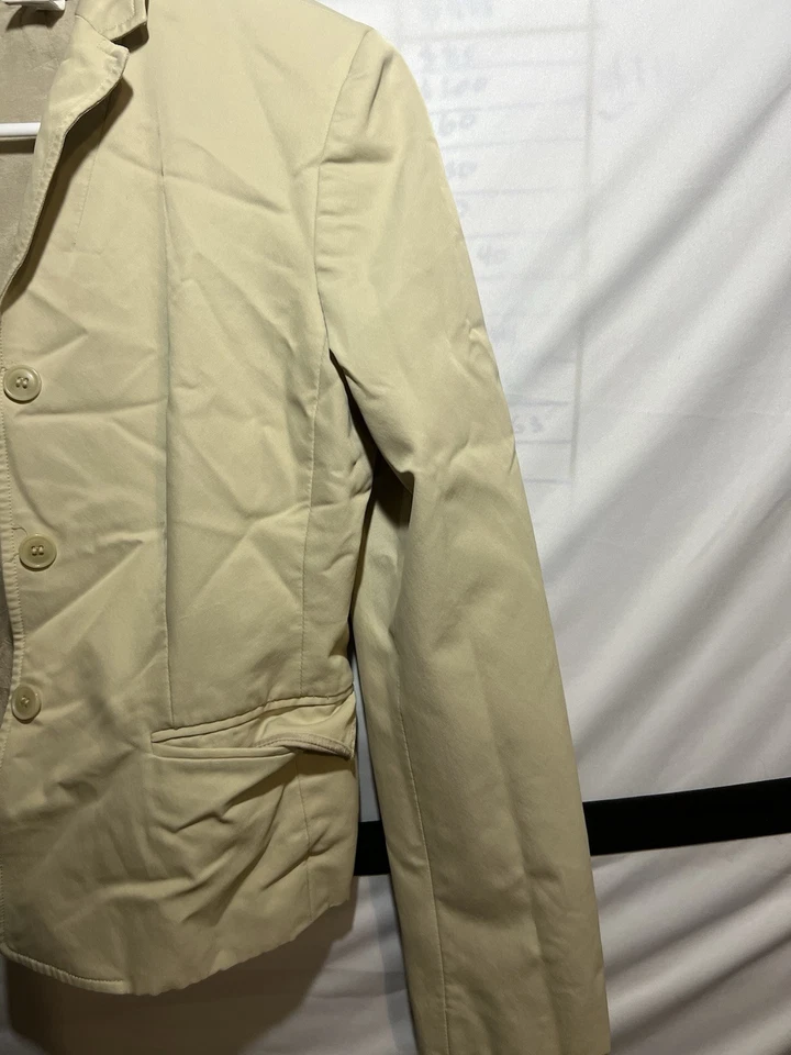 Blazer Ann Taylor Loft Crema 3 Botones Informal Chaqueta de Negocios Talla 2P Foto 4 de 4