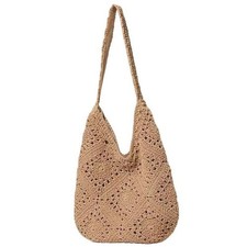 Stylish Women  s Crochet Mesh Tote Bag   Trendy Lightweight Casual Purse