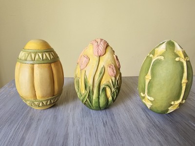 Eggstravagant 2005 Easter Eggs Set Of 3 by Tom Herold for Demdaco Spring