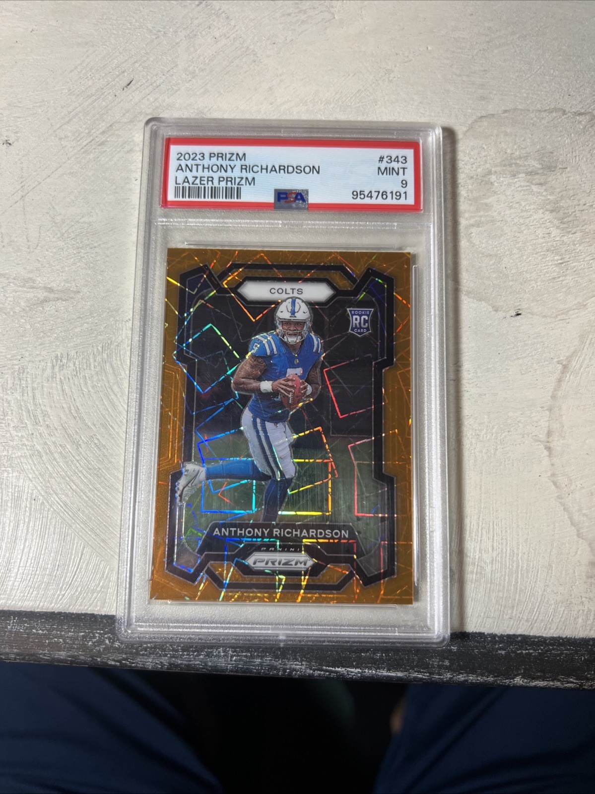 2023 Prizm - Rookies Purple Ice Prizm #343 Anthony Richardson /225 (RC) PSA 9