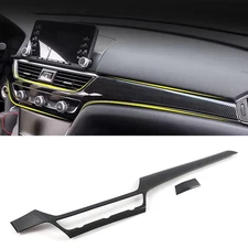 2x Pattern Front Dashboard Strip Trim Fit Honda Accord 10th 2018-22 Carbon Fiber