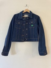 Vintage Todd Oldham Jeans Jacket Womens Small Blue Denim Cropped 90s Trucker
