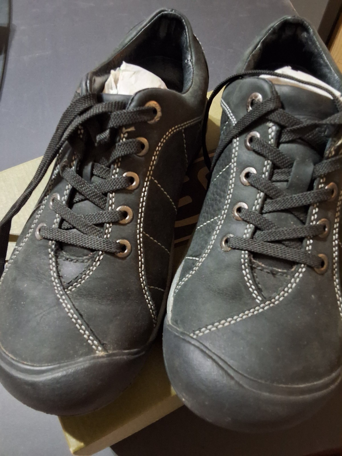 KEEN PRESIDIO NERO 7 5 LINEA DONNA SCARPE DA TREKKING STRINGATE IN PELLE SNEAKERS IN SCATOLA