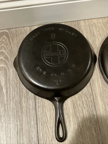 Griswold cast iron skillet 8 large logo 704 A And Birmingham Lid