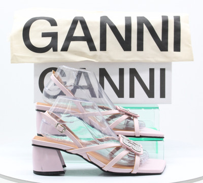GANNI WOMENS HEEL SANDALS STRAPPY BUCKLE UK EU 39 PINK RRP £275