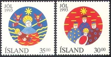 Iceland 1993 Christmas/Wise Men/Nativity/Animation/Greetings 2v set (n20279)