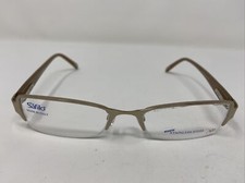 SAFILO ELASTA EYEGLASSES FRAME 4808 0NMC 52-18-135 TAN/GOLD HALF RIM LS46