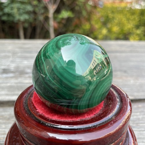 0.4LB 1.8" Natural Malachite Sphere Quartz Crystal Ball Healing Reiki Gift - Picture 6 of 10