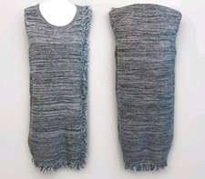 Anthropologie Holding Horses Sleeveless Fringed Knitted Tweed Sheath Dress Small