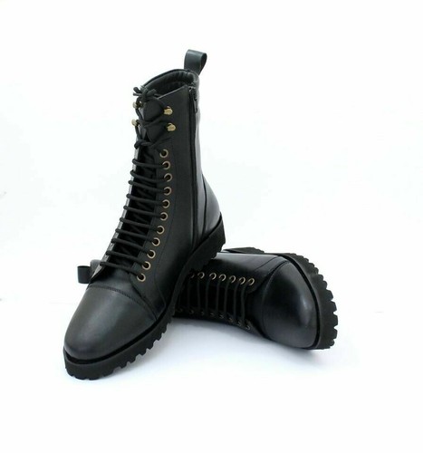 Handmade Mens Black Combat Boots, Men 