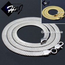 16"18"20"24"MEN Stainless Steel 6mm Silver/Gold Plated Herringbone Necklace N159