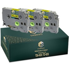 3 Rolls Label Tapes fits Brother TZe-631 P-Touch PT-3600 PT-7600VP PT-9600