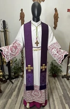 PURPLE SACRAMENTAL STOLE WITH TASSELS