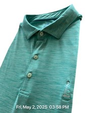 Johnnie O Featherweight Polo Shirt Mens Size XXL Green White Pattern SS Comfort
