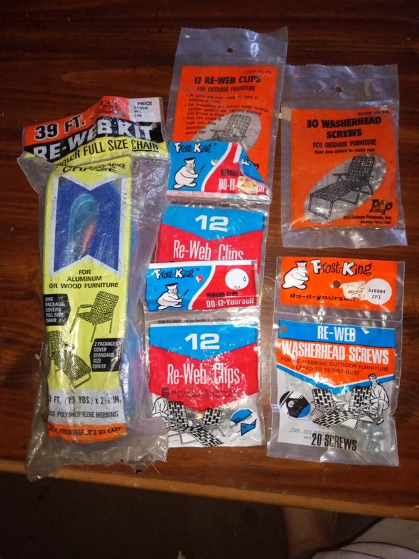 Vintage Air Lite Re-Web Kit for Lawn Furniture - 39 Ft. Heavy Duty Blue NOS 