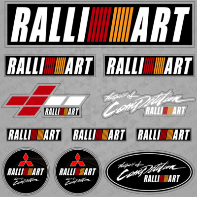 Mitsubishi Ralliart Sport Performance Sticker 3D Decal Logo Stripe Decoration