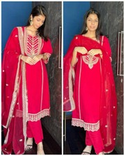 ETHNIC WEAR PURE CHINNON SILK SALWAR KAMEEZ WITH DUPATTA FOR WOMEN  GIRLS