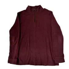 Joseph Aboud sweater 1/4 zip mens xl burgandy mock collar