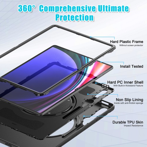 Shockproof Heavy Duty Handle Stand Case Cover for Samsung Tab S8 Ultra/S9 Ultra - Picture 7 of 14