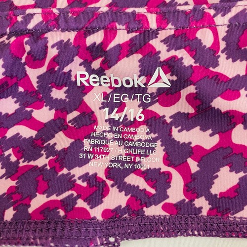 Reebok Athletic Pull On Pants Pink Purple Abstract Kids Girls XL 14/16 - Picture 9 of 9