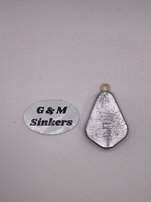 40 No Roll Sinkers oz w/Brass Eye Top Grade Lead Fishing Weights