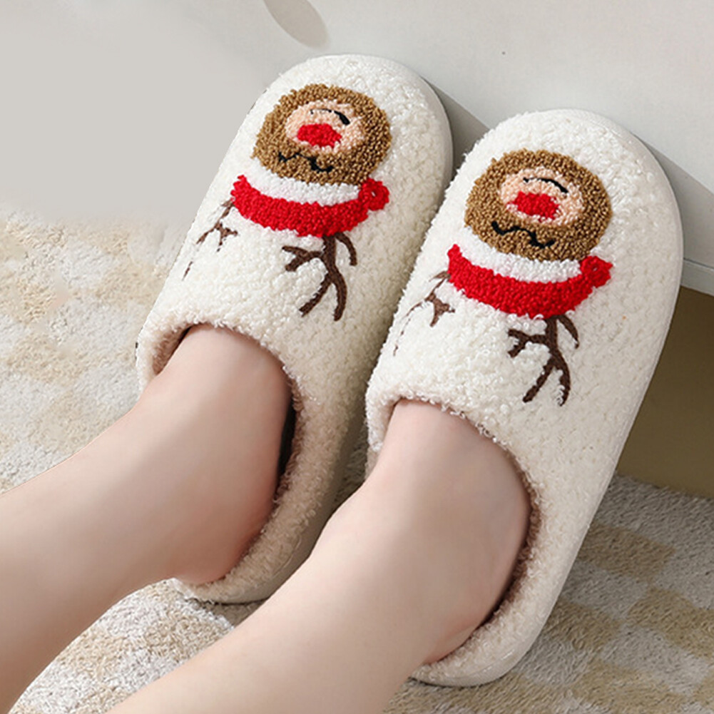 SAOLA Pantofole calde natalizie morbide alce interno scarpe sfocate suola spessa per inverno interno