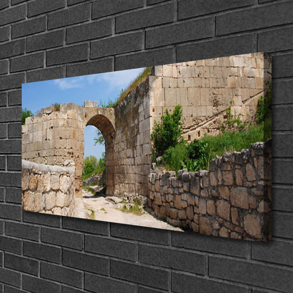Photo sur toile 100x50 architecture ruine deco murale tableau impression noir