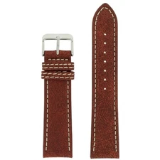Distressed Vintage Red Brown Bomber Leather Watch Strap Band 18mm 20mm 22mm 24mm