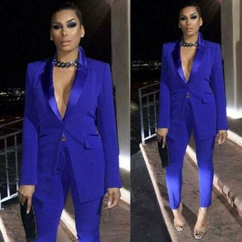 Royal Blue Women Suits 2 Pieces Ladies 