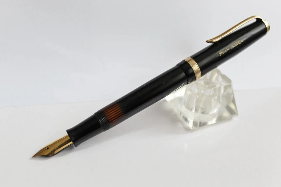 Pluma Estilográfica Vintage FABER-CASTELL 884 Negro Plumín Chapado en Oro 14KT Alemania Años 50 Foto 2 de 4