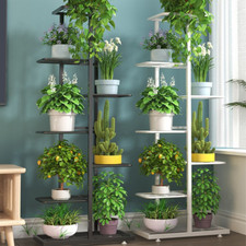 7 Tier 8 Pots Metal Plant Shelf Rack Display Stand Multiple Flower Pot Holder UK