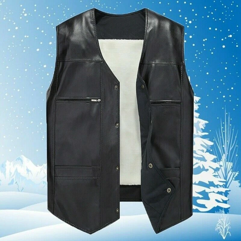 Leather sherpa shop vest