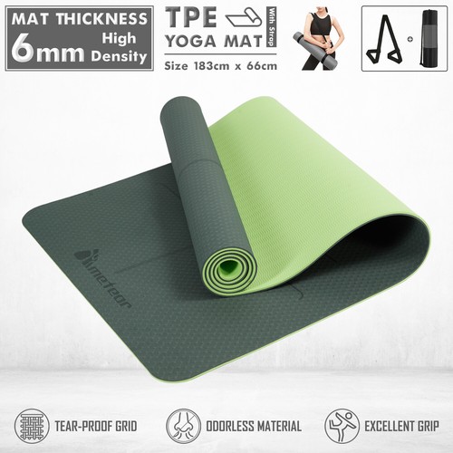 METEOR 183x65cm Non-slip Yoga Mat, 6mm Thick TPE Yoga Mat, Exercise Mat, Gym Mat - Picture 2 of 110