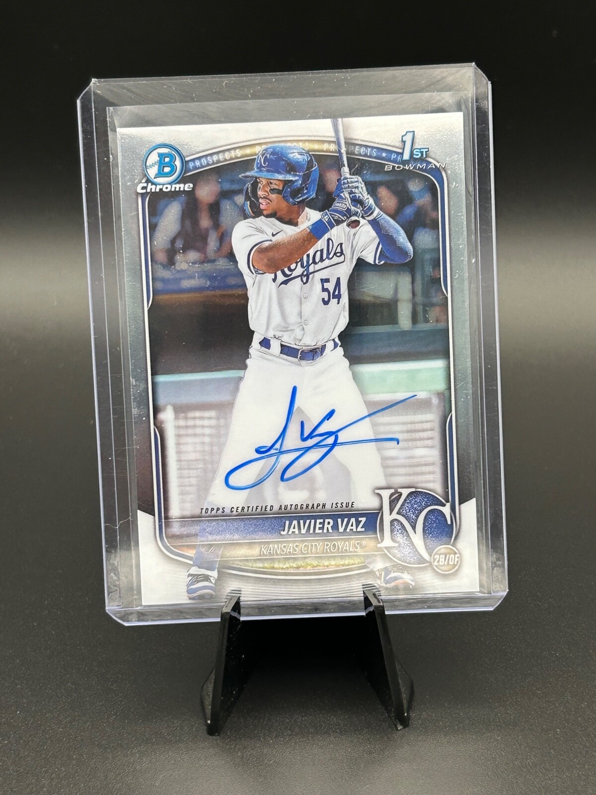 2025 Bowman Javier Vaz Chrome Auto 1st #CPA-JVA Royals