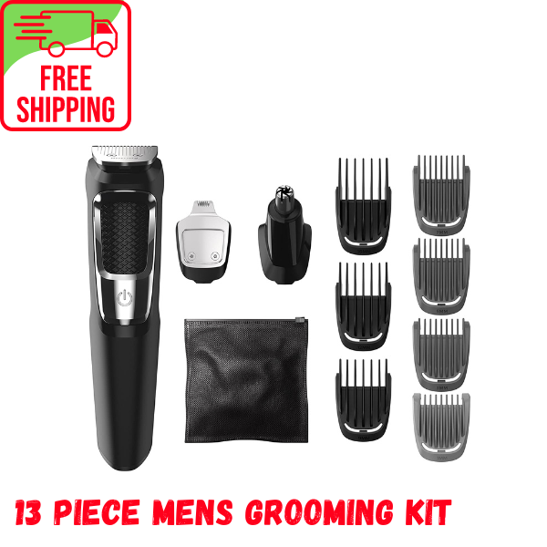 Philips Norelco MG3750 Multi Groomer - 13 Piece Beard, Face & Nose Hair Trimmer Set