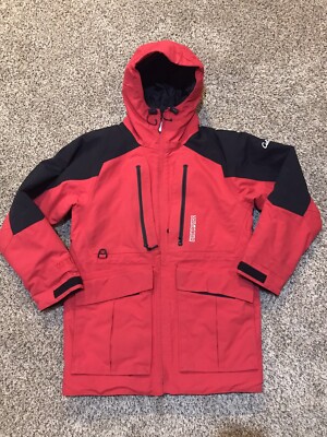 Cabelas Guidewear Goretex Parka Jacket Men s Size Small Red Fishing Ski Outdoors
